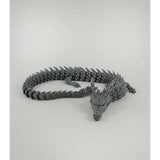 Flexy Articulated Dragon Toy 3D Printed Silver