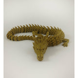 Flexy Articulated Dragon Gold 3D Printed